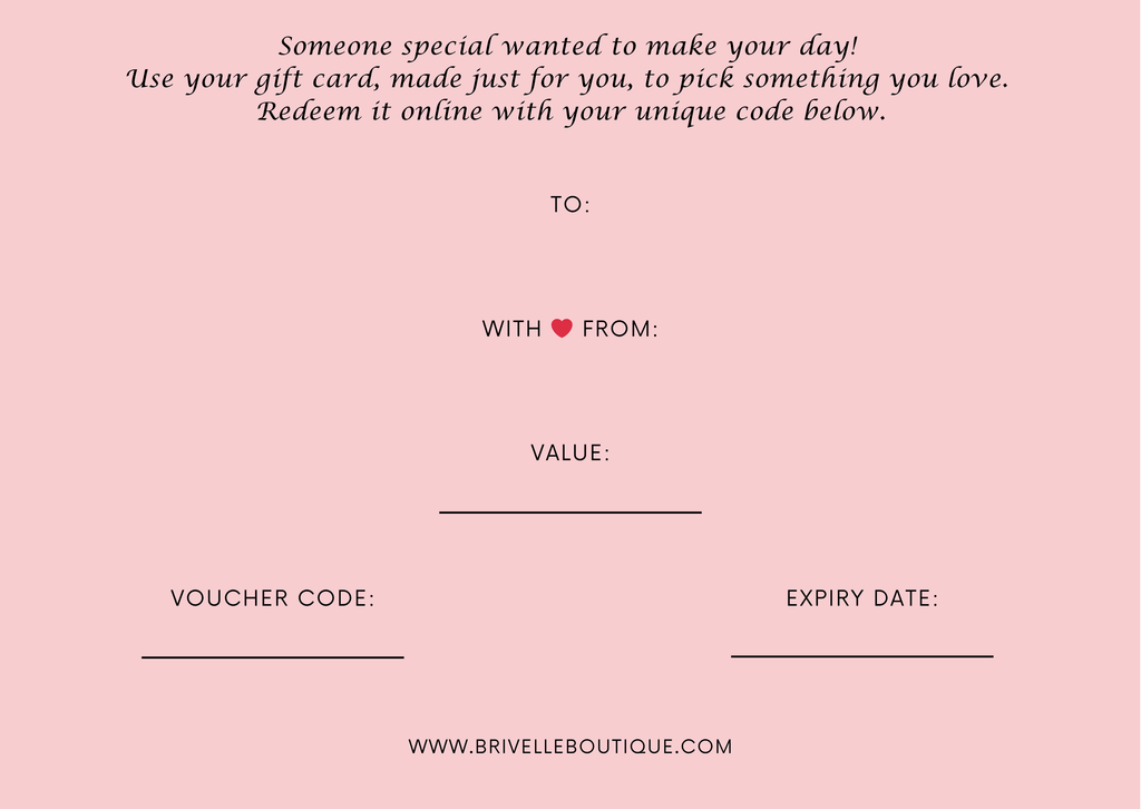 Brivelle Boutique gift card