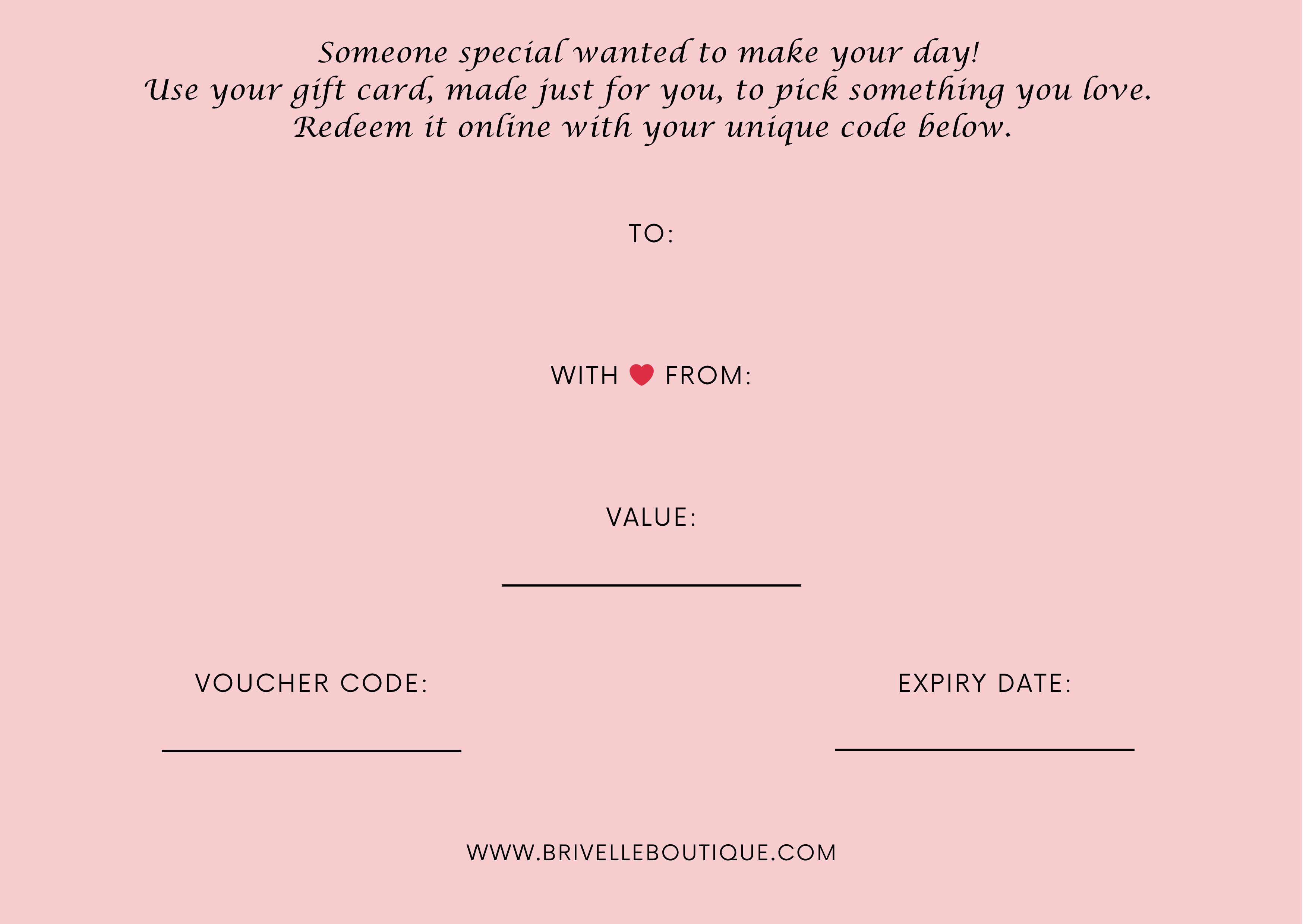 Brivelle Boutique gift card