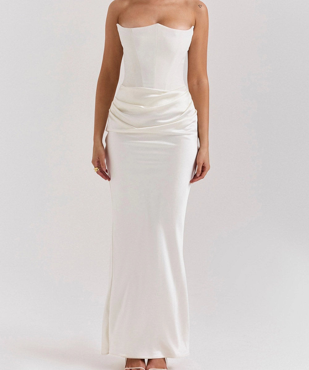 Boned Bustier Fishtail Evening Dress