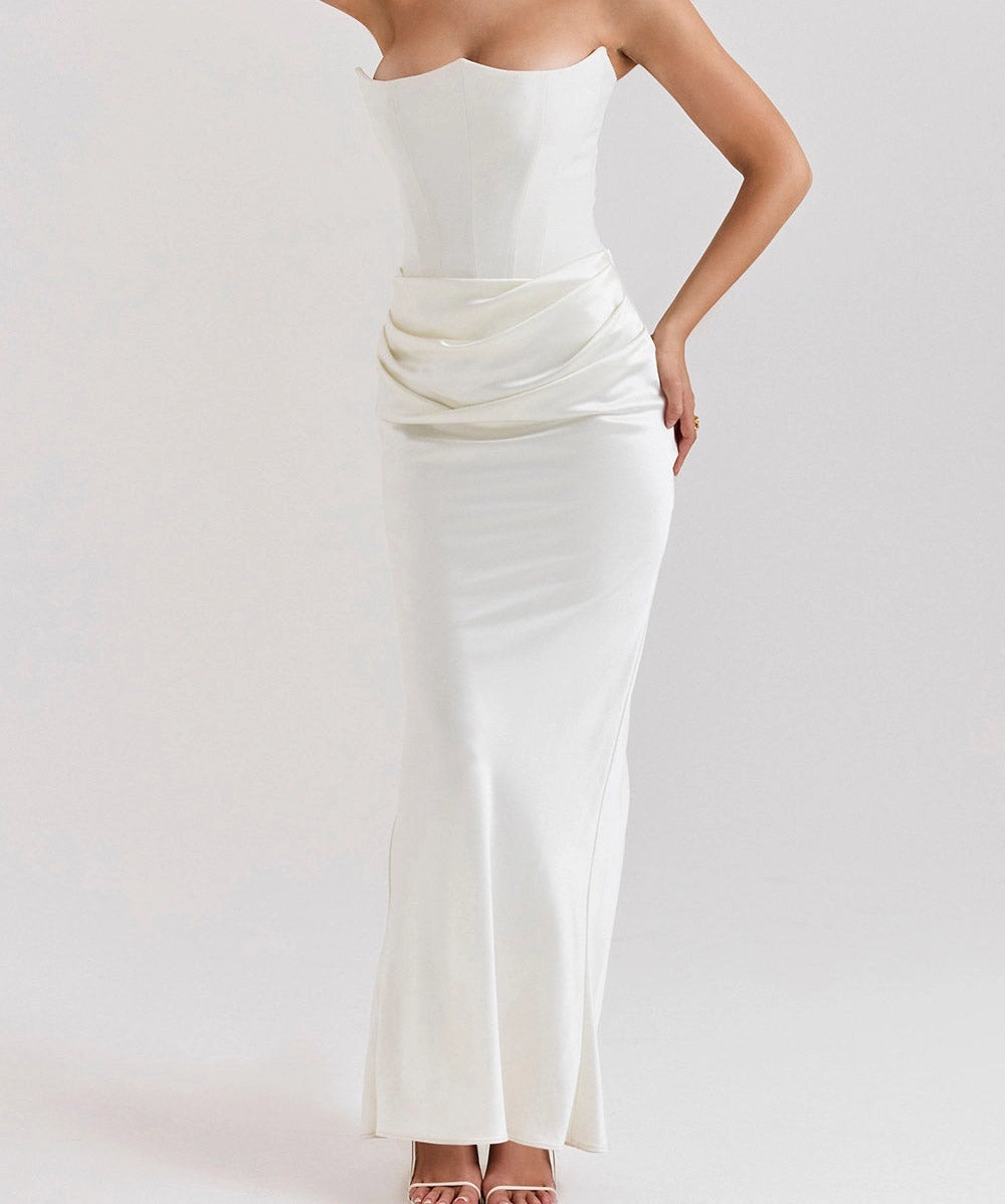 Boned Bustier Fishtail Evening Dress