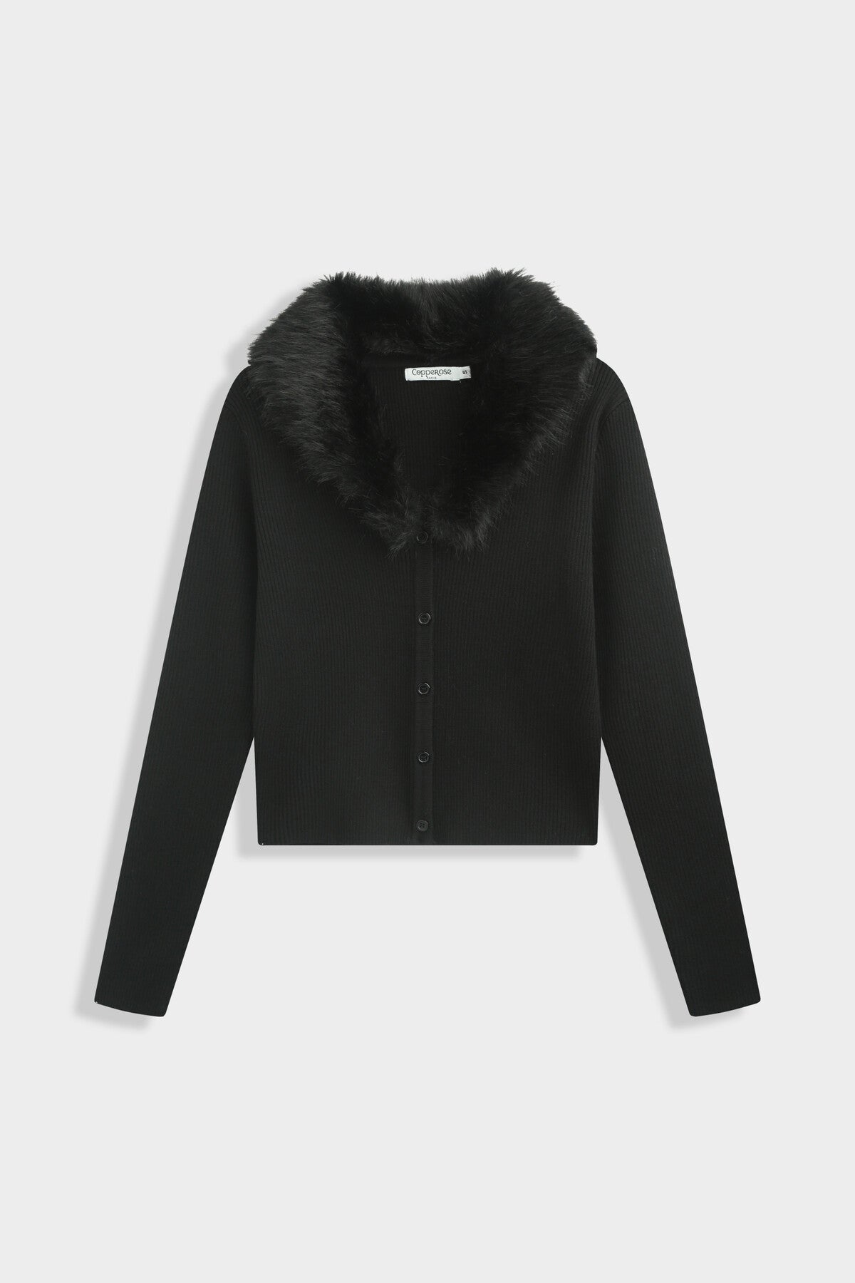 Knit Vest with Fur collar