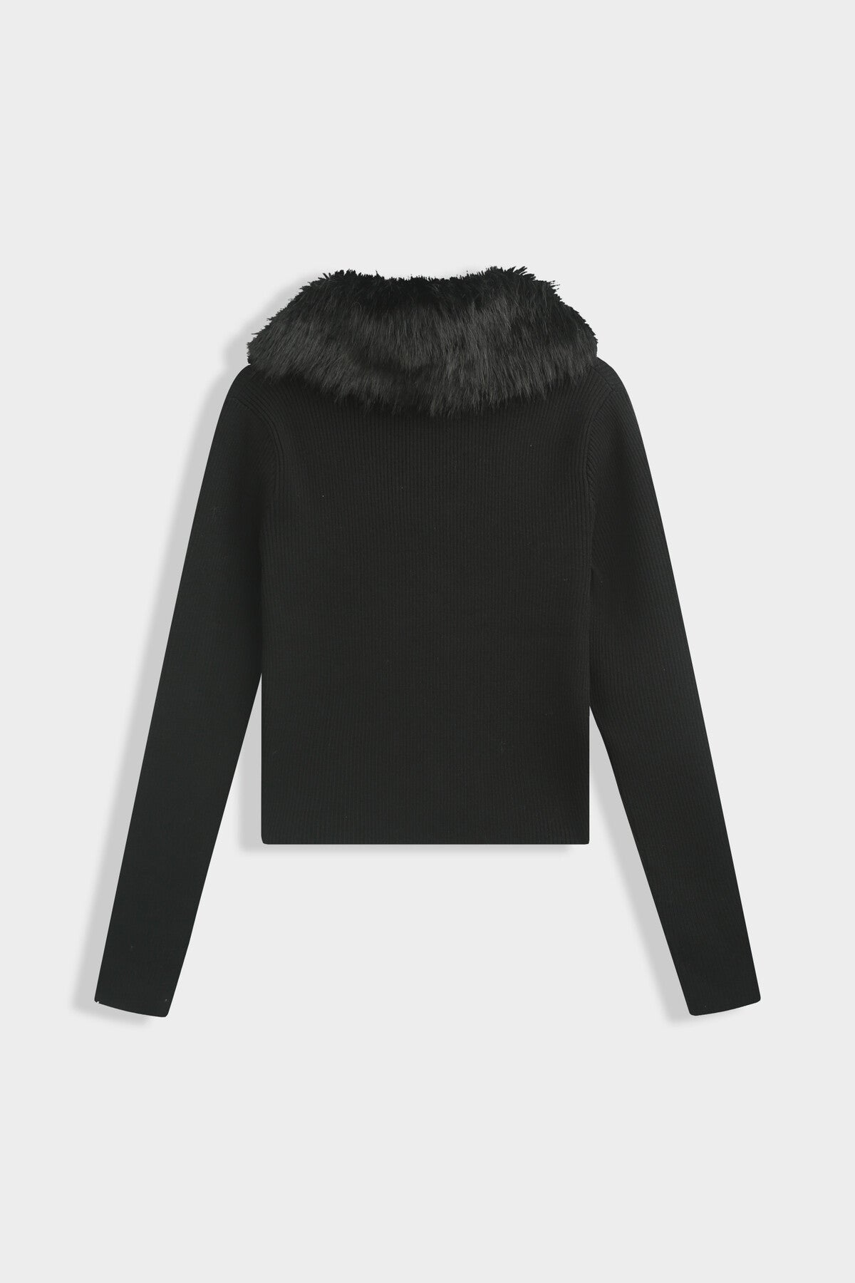 Knit Vest with Fur collar