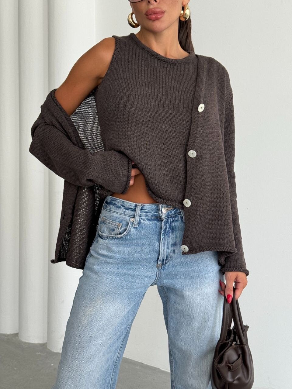 Aveline cardigan and top set