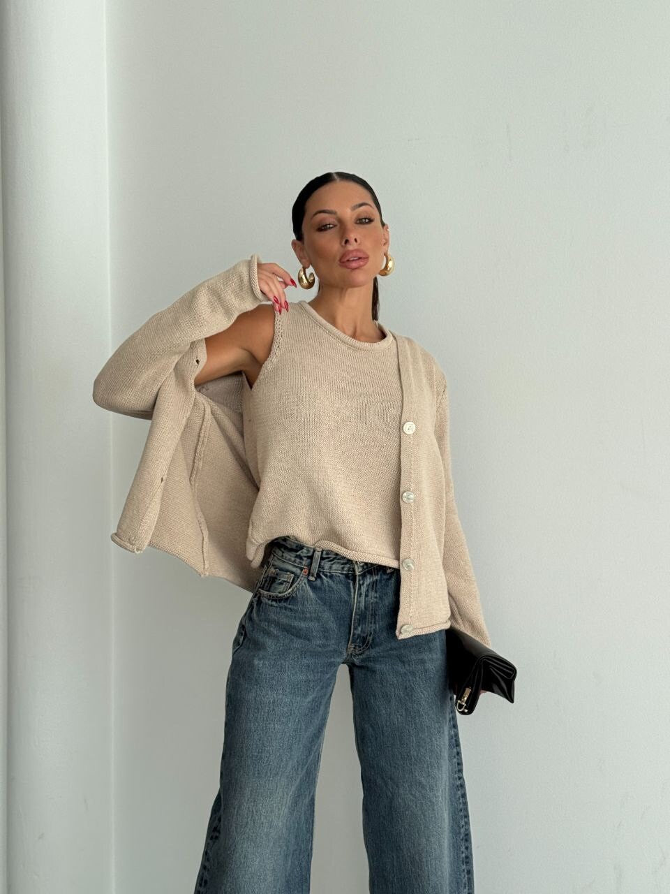 Aveline cardigan and top set