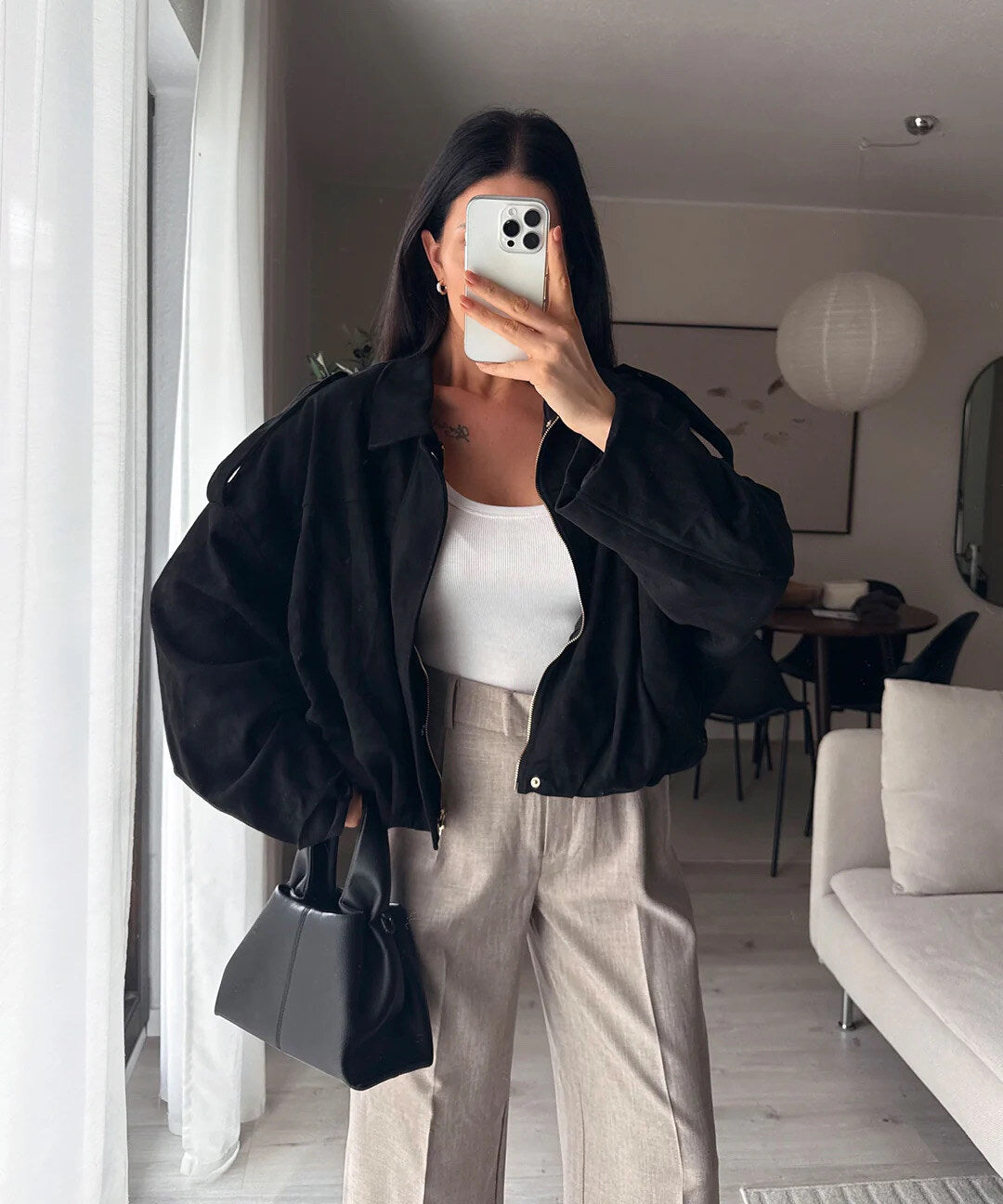 Oversized suede jacket